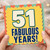 51st Birthday Card, 51 Fabulous Years Card