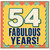 54th Birthday Card, Fabulous Years Card