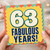 63rd Birthday Card, Fabulous Years Card