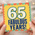 65th Birthday Card, Fabulous Years
