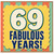 69th Birthday Card, Fabulous Years Card