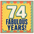 74th Birthday Card, Fabulous Years Retro Style Card