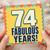 74th Birthday Card, Fabulous Years Retro Style Card