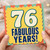 76th Birthday Card, Fabulous Years Retro Age 76 Greeting Card