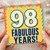 98th Birthday Card, Fabulous Years