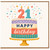 21st Birthday Card, Happy Birthday Cake Design Card