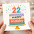 22nd Birthday Card, Happy Birthday Cake and Confetti Design