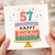 57th Birthday Card, Happy Birthday Cake Design Card
