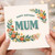 Happy Birthday Mum Card - Floral Wreath Design - Birthday Card for Mum from Daughter or Son - UK Greeting with Flowers