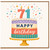 71st Birthday Card, Happy Birthday Cake Design