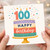 100th Birthday Card, Happy Birthday Cake Design