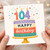 104th Birthday Card, Happy Birthday Cake and Candles Design