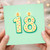 18th Birthday Card - Sprinkles Candle Number Design - Cute Milestone Card for Him or Her, Son, Daughter, Friend - Fun Teen Celebration