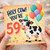 59th Birthday Card, Holy Cow You're 59 Funny Cow Balloon Design
