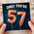 57th Birthday Card, OMG You’re 57 Rose Gold Balloon Design