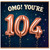 104th Birthday Card, OMG You're 104 Balloon Card