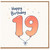 19th Birthday Card, Happy Birthday Balloon Number Design