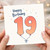 19th Birthday Card, Happy Birthday Balloon Number Design