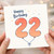 22nd Birthday Card, Happy Birthday 22 Balloons Design