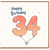 34th Birthday Card, Happy Birthday Balloon Number 34 Card