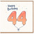 44th Birthday Card, Happy Birthday 44 Balloon Design