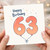 63rd Birthday Card, Happy Birthday Balloon Number 63 Card