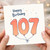 107th Birthday Card, Happy Birthday Balloon Number 107 Design