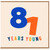 81st Birthday Card, 87 Years Young Colourful Typographic Birthday Card