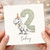 2nd Birthday Card, Dinosaur Party Hat Today Card