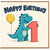 1st Birthday Card, Cute Dinosaur Happy Birthday Card