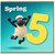 5th Birthday Card, Spring Sheep Design