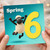 6th Birthday Card, Spring Sheep Cartoon Design