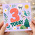 3rd Birthday Card, Today Yay Floral Animal Design