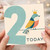 2nd Birthday Card, Colourful Crowned Bird Design, Today