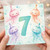 7th Birthday Card, Cute Jellyfish Party Card