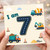7th Birthday Card, Construction Vehicles Design