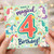 4th Birthday Card, Magical Unicorn Birthday Card
