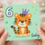 6th Birthday Card, Cute Tiger Card