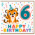 6th Birthday Card, Cute Tiger Happy Birthday Card