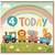 4th Birthday Card, Cute Train and Animals 4 Today Rainbow Card
