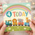 4th Birthday Card, Cute Train and Animals 4 Today Rainbow Card