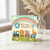4th Birthday Card, Cute Train and Animals 4 Today Rainbow Card