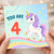 4th Birthday Card, Cute Unicorn You Are 4 Card