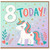 8th Birthday Card, Cute Unicorn Birthday Card