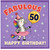 50th Birthday Card, Fabulous Happy Birthday Zebra Card