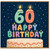 60th Birthday Card, Colourful Happy Birthday Cake Design