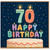 70th Birthday Card, Happy Birthday Card for 70 Year Old, Colourful Candle Cake Design