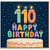 110th Birthday Card, Happy Birthday Cake Candle Design