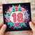 18th Birthday Card, Floral Wreath 18 Birthday Card