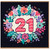 21st Birthday Card, Floral Wreath 21 Birthday Card
